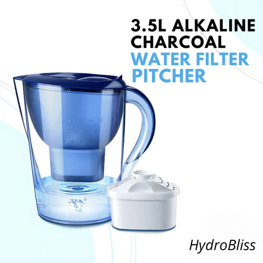 1x HydroBliss Alkaline Charcoal Water Filter Pitcher